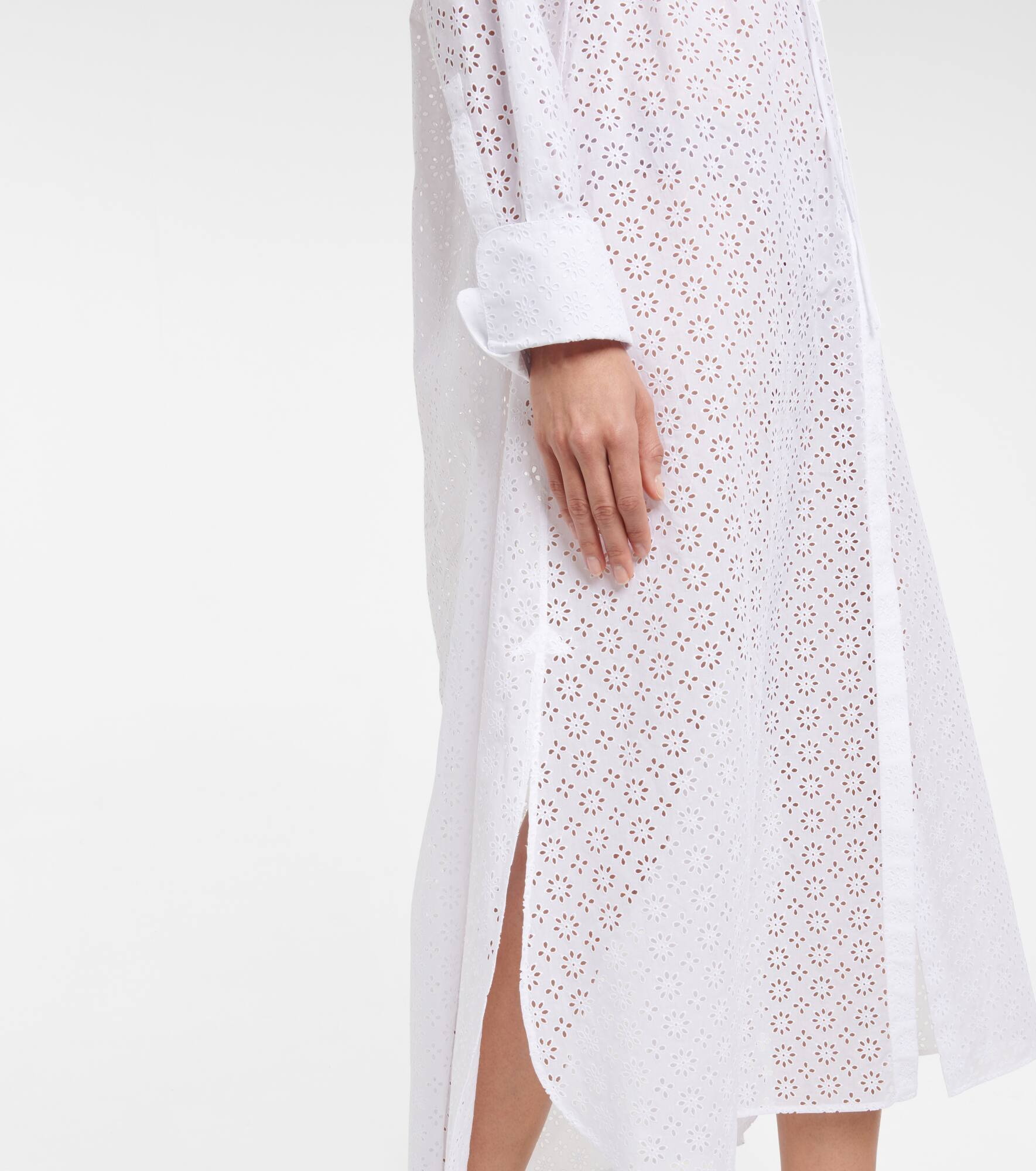 Broderie anglaise cotton midi dress - 5