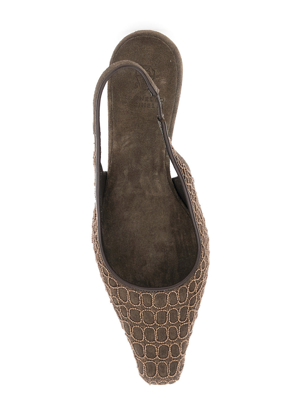 Brunello Cucinelli Women Brown Pumps With Applied Details In Suede Woman - 4