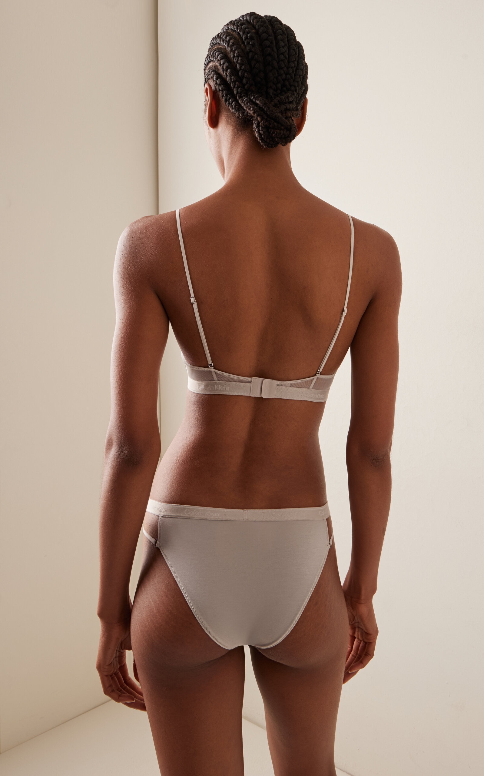 Nensi Dojaka for Calvin Klein Tanga Modal-Cashmere Thong grey - 3