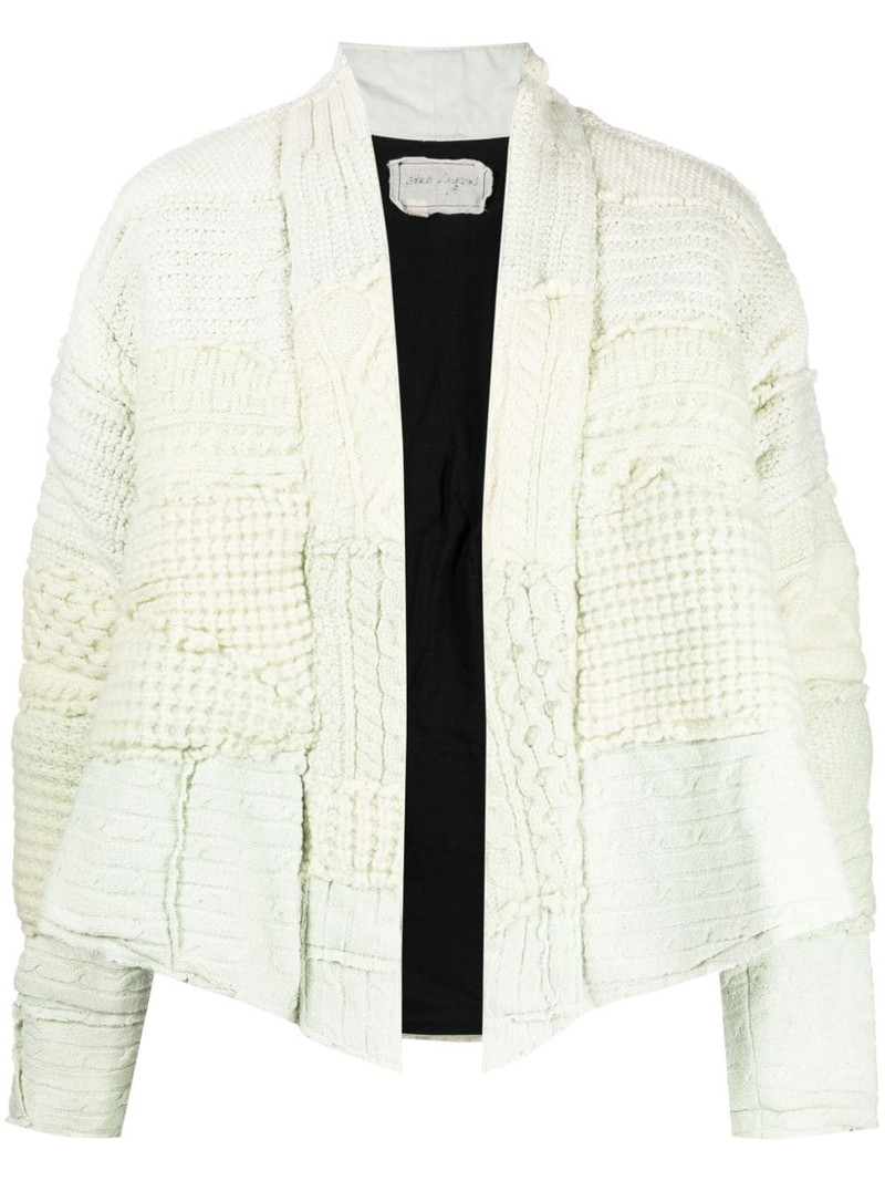 patchwork-knit wool jacket 1
