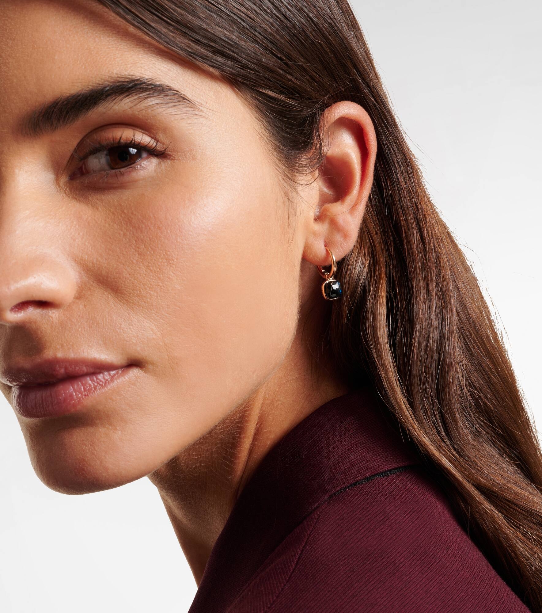 Nudo Mini 18kt rose gold earrings with topazes - 2