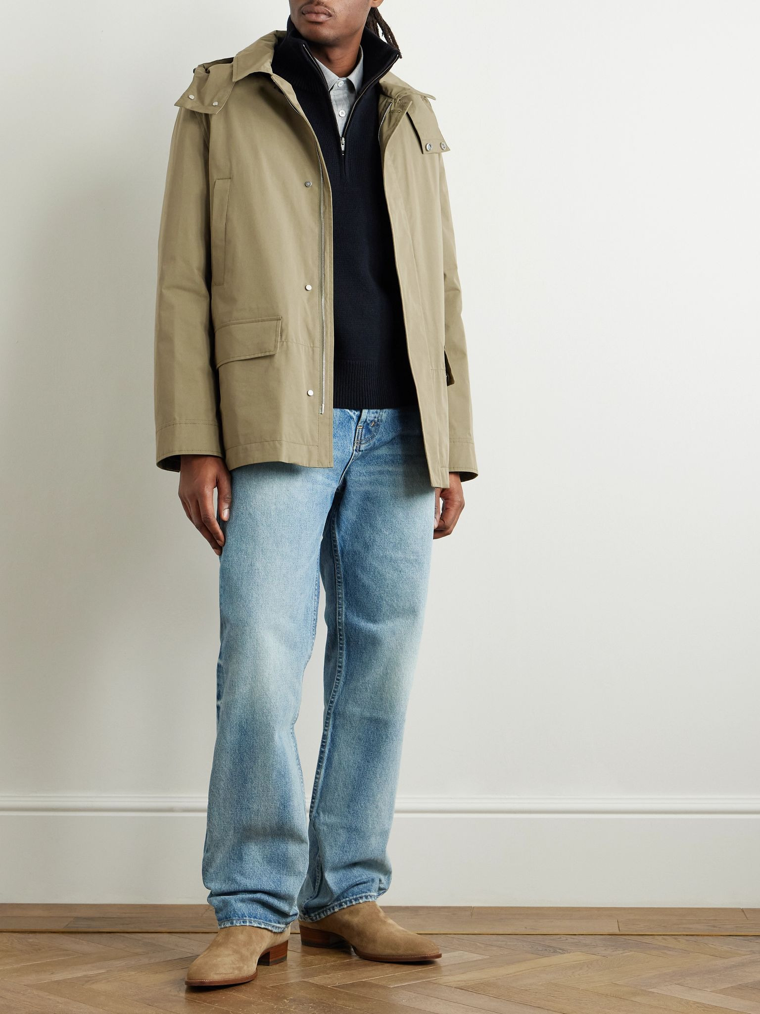 Cotton-Blend Twill Parka Neutral - 2