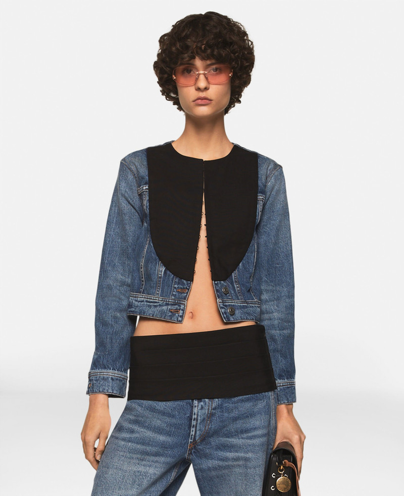 Tuxedo-Inspired Denim Jacket 4