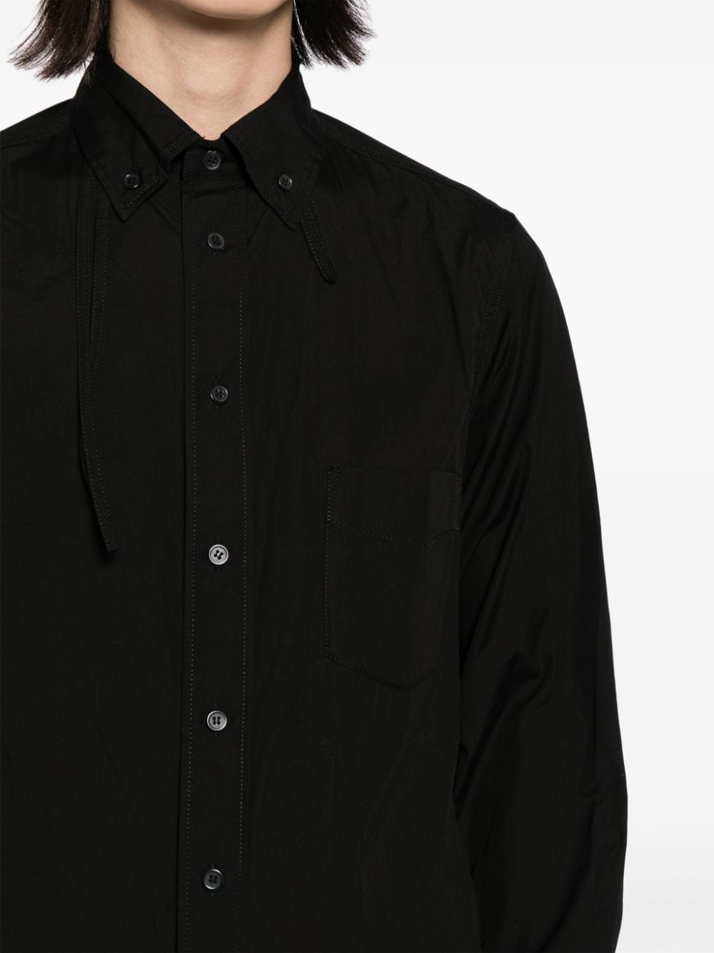 Yohji Yamamoto chain-stitch poplin shirt | REVERSIBLE