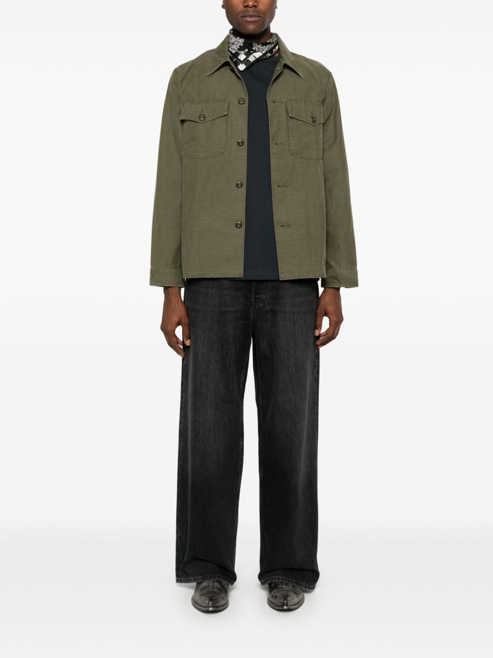slub-texture cotton shirt - 2