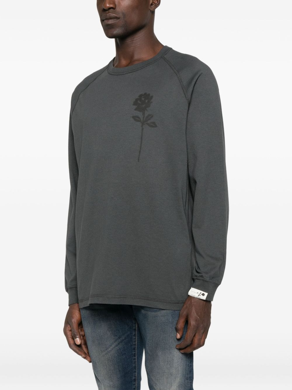 rose-print raglan T-shirt - 3