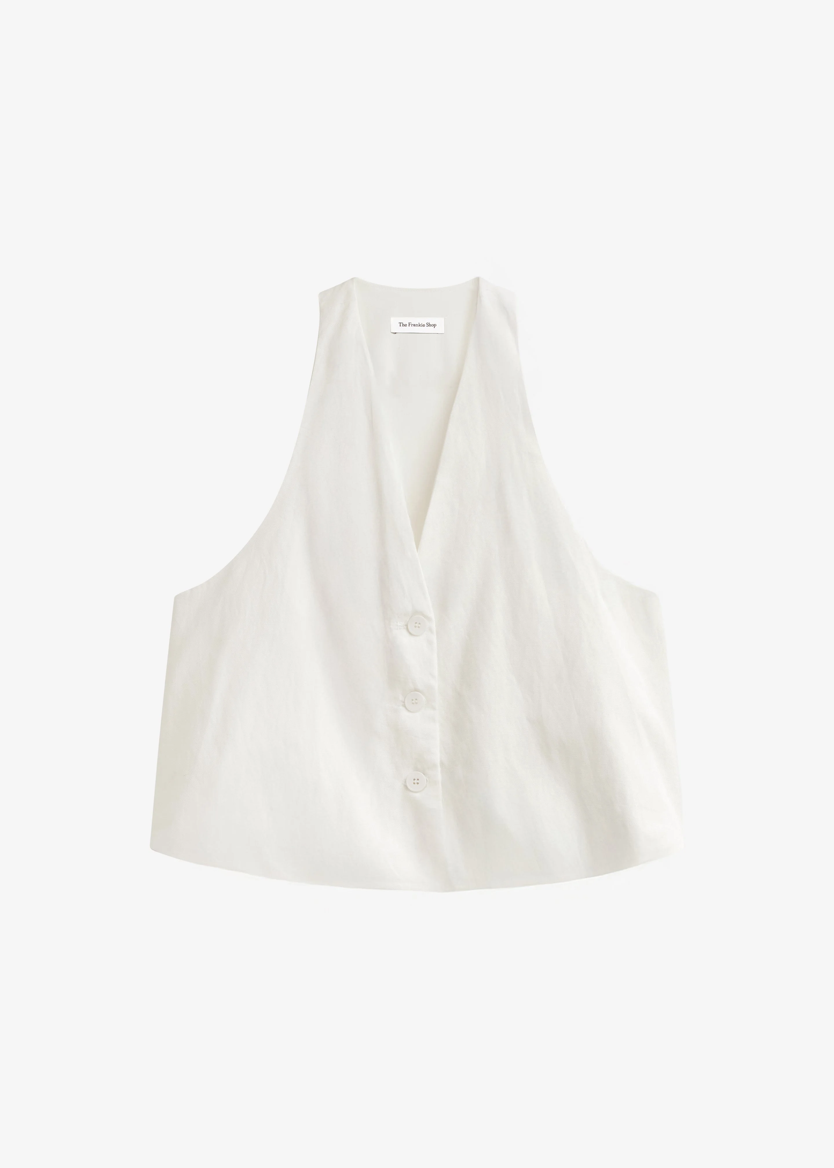Miglia Linen Trapeze Vest - Ivory - 1