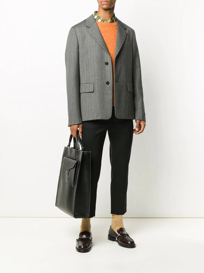 Prada single-breasted herringbone jacket outlook