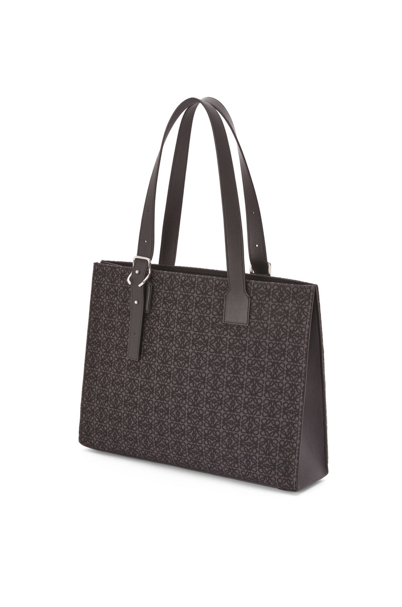 Loewe Buckle Horizontal tote in Anagram jacquard and calfskin outlook