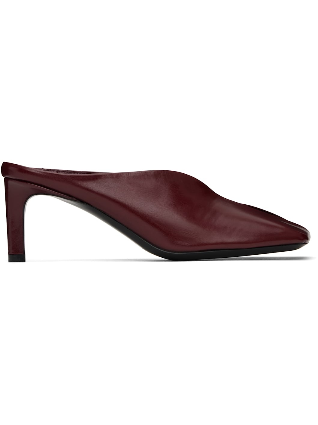 Red Square Toe Mules - 1
