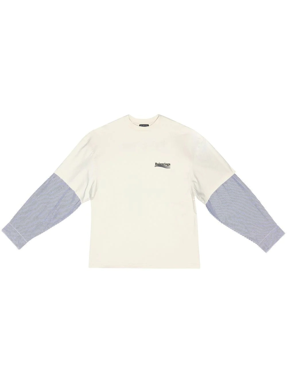 logo-embroidered layered T-shirt - 1