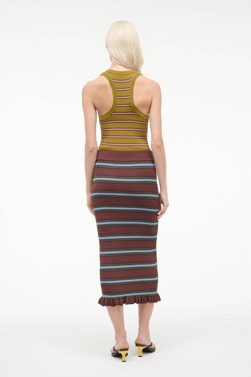 STAUD ABBOTT DRESS REDONDO STRIPE MULTI 4