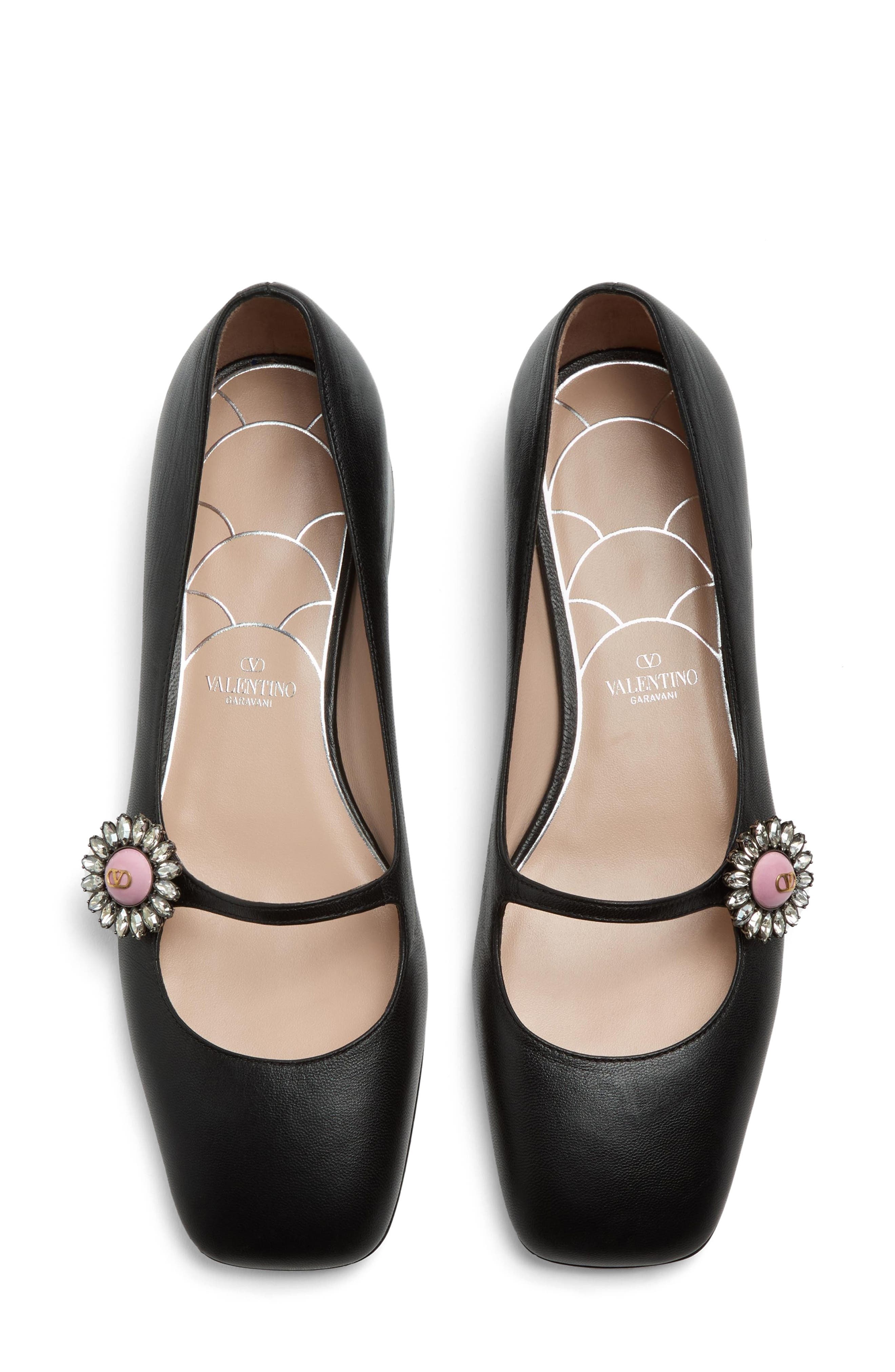 Valentino Garavani Preshoes Ballerina Pump in 9Tj Nero/crystal/rosa at Nordstrom - 4