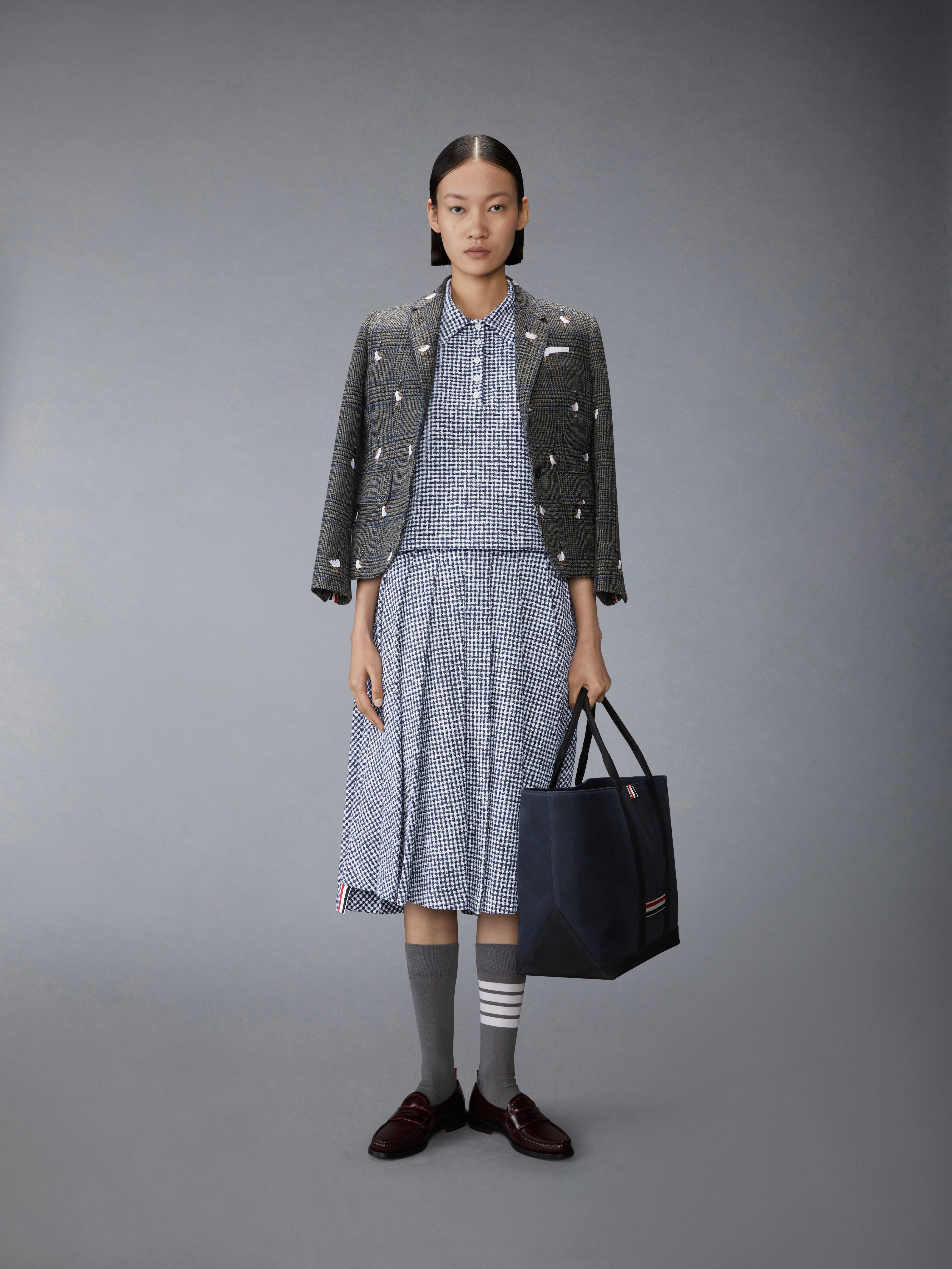 GINGHAM COTTON TWEED POLO - 4
