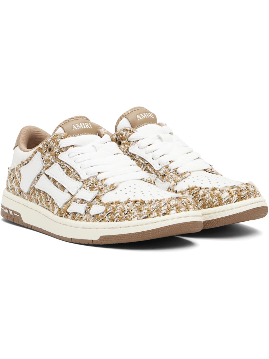 Beige Bouclé Skel Top Low Sneakers - 4