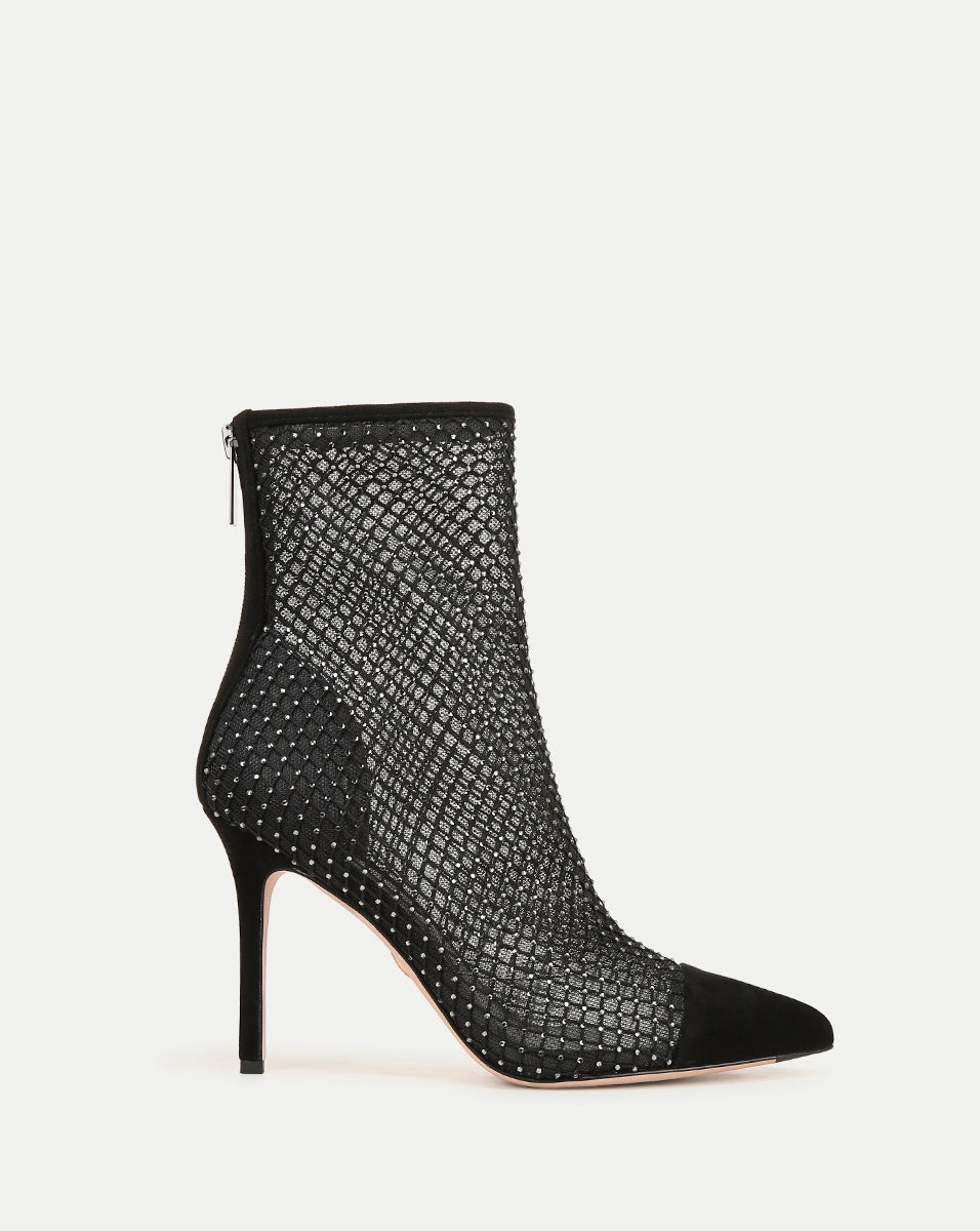 LISA RHINESTONE MESH BOOTIE - 1