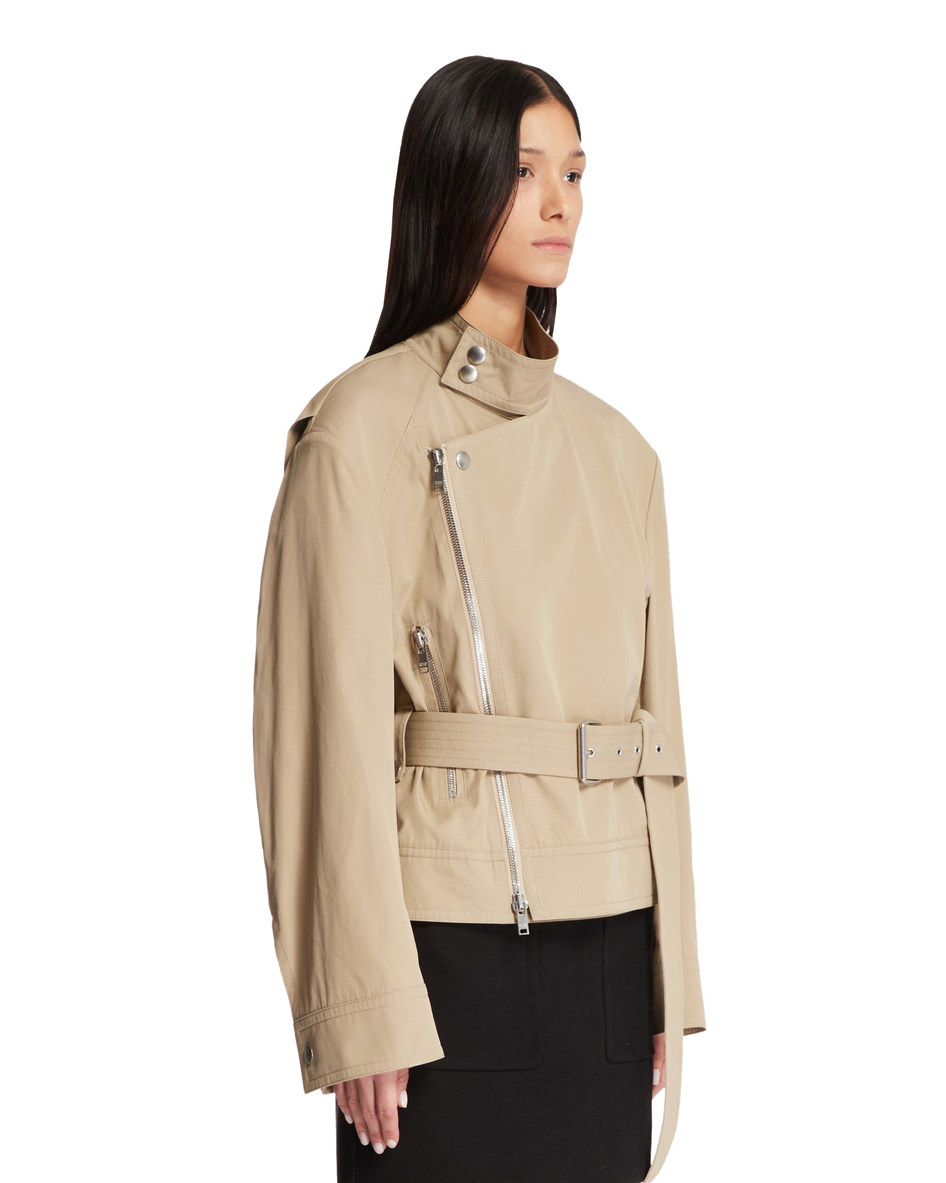 Beige Biker Jacket - 4