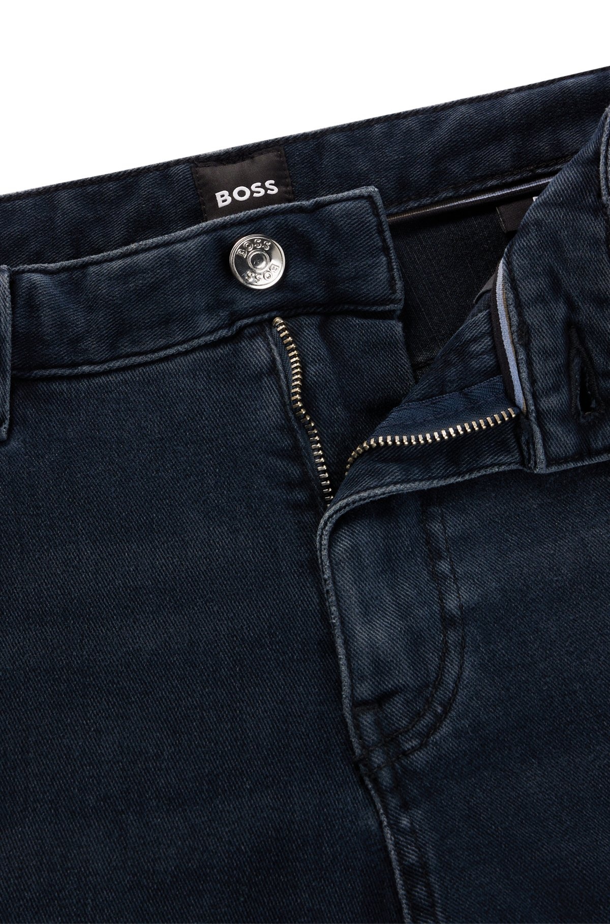MAINE REGULAR-FIT JEANS IN COAL-NAVY ITALIAN DENIM - 6