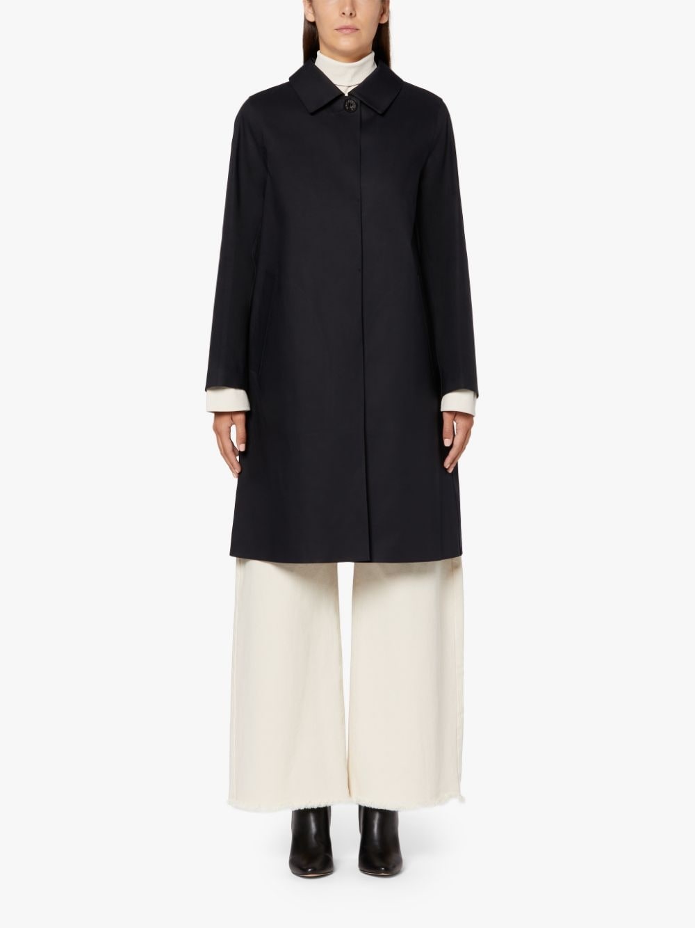 BANTON BLACK BONDED COTTON COAT | LR-1032 - 3