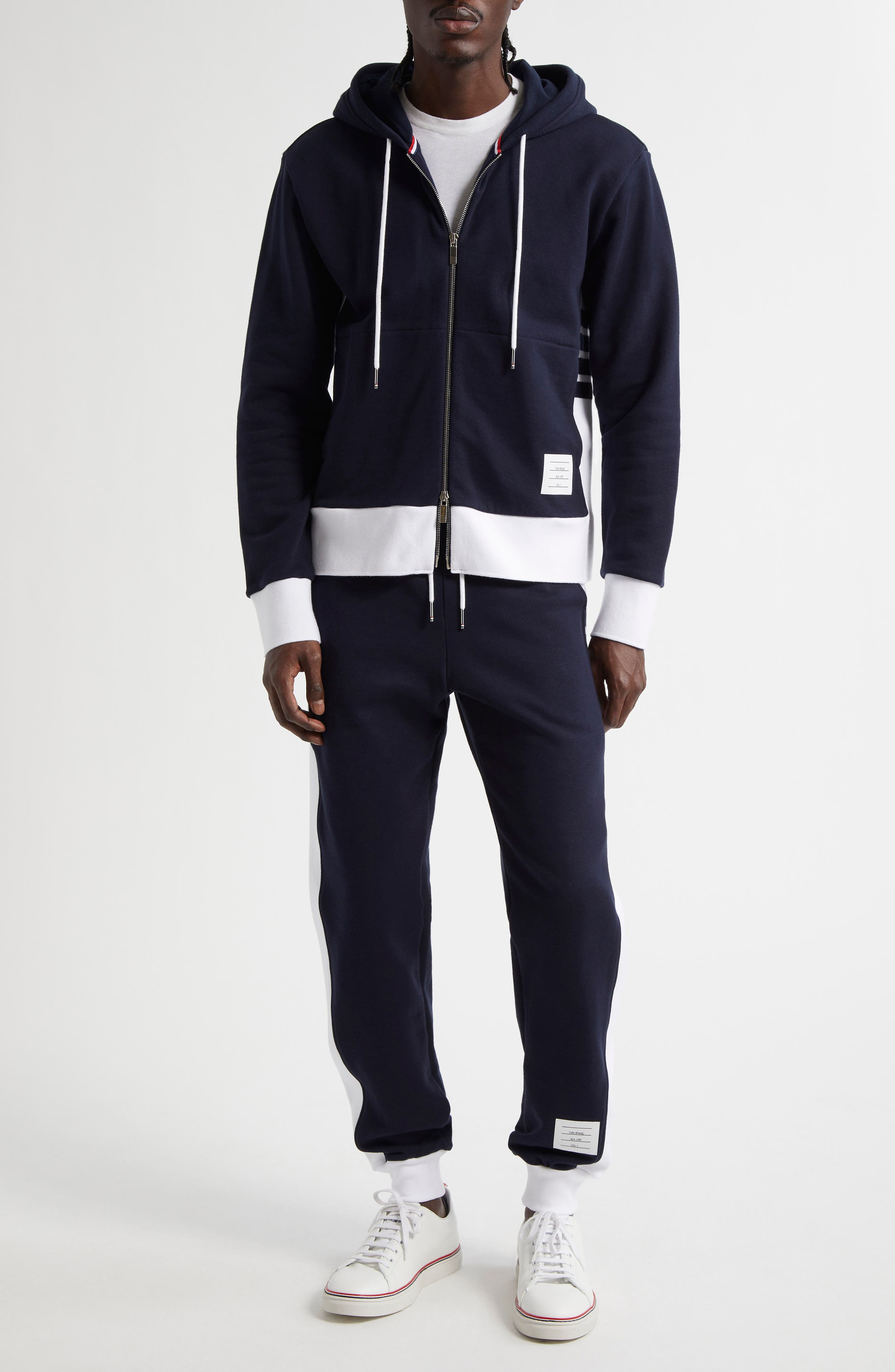 Thom Browne 4-Bar French Terry Joggers in Navy at Nordstrom - 2