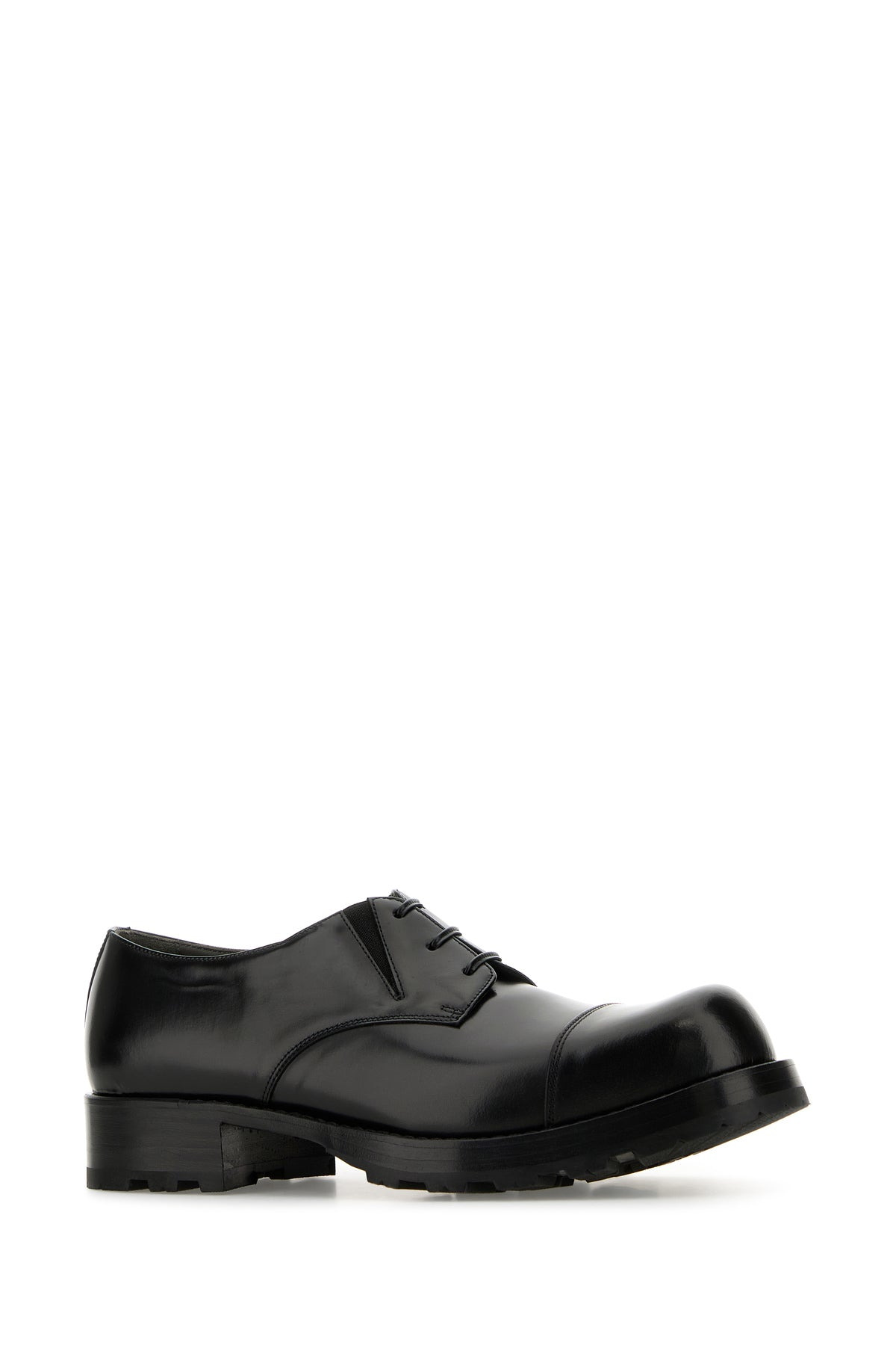 Black leather lace-up shoes - 2