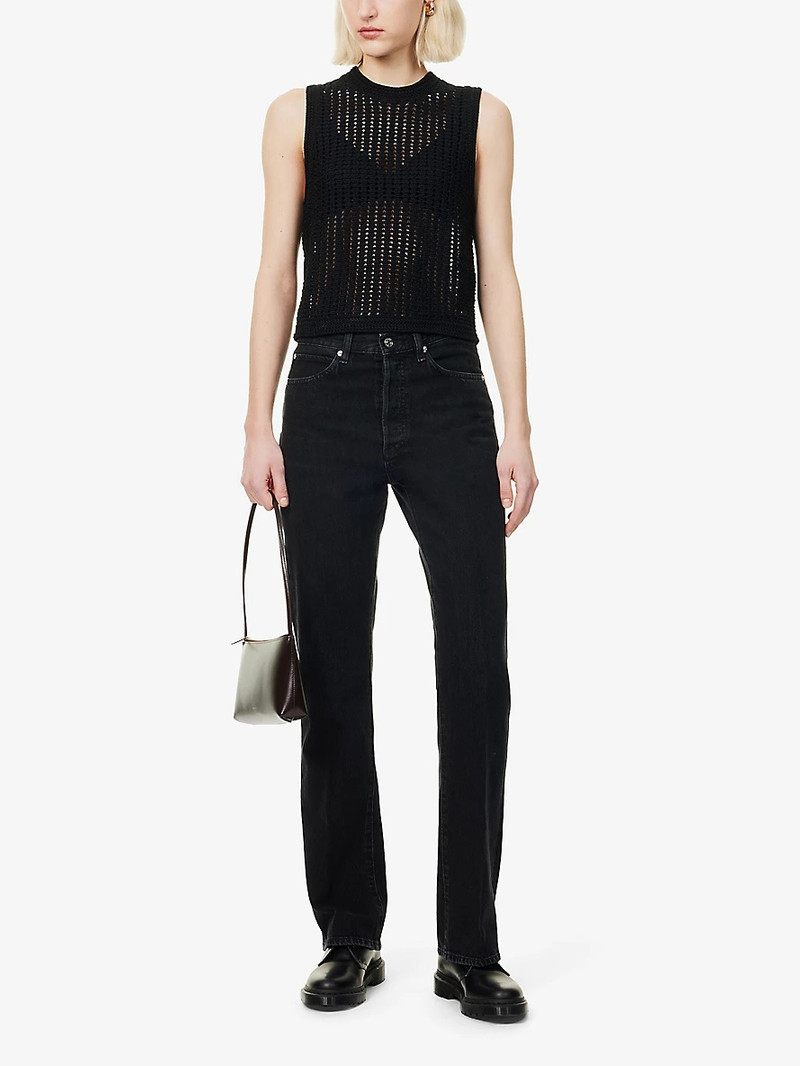 FRAME The Tulip Open-Knit Cotton Tank Top outlook