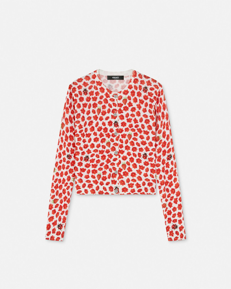 Strawberry Garden Silk Knit Cardigan - 1
