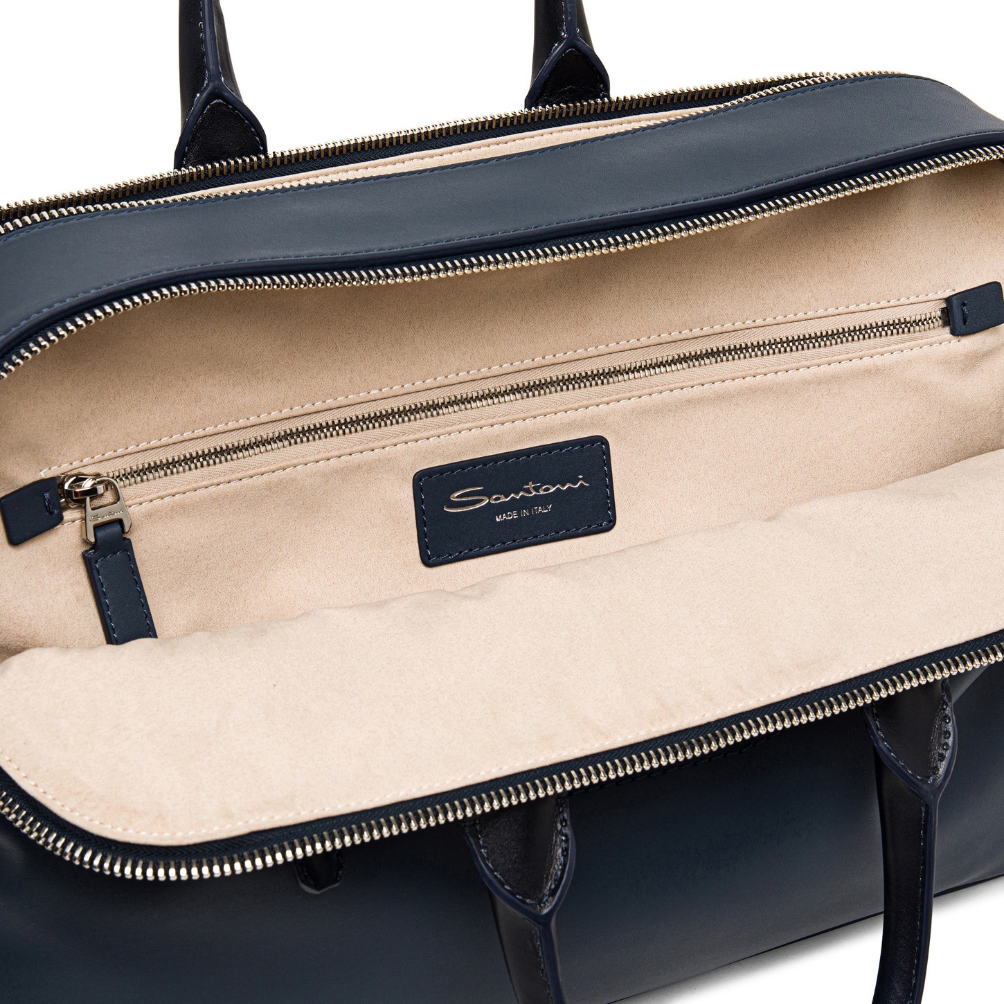 Blue leather laptop bag - 3