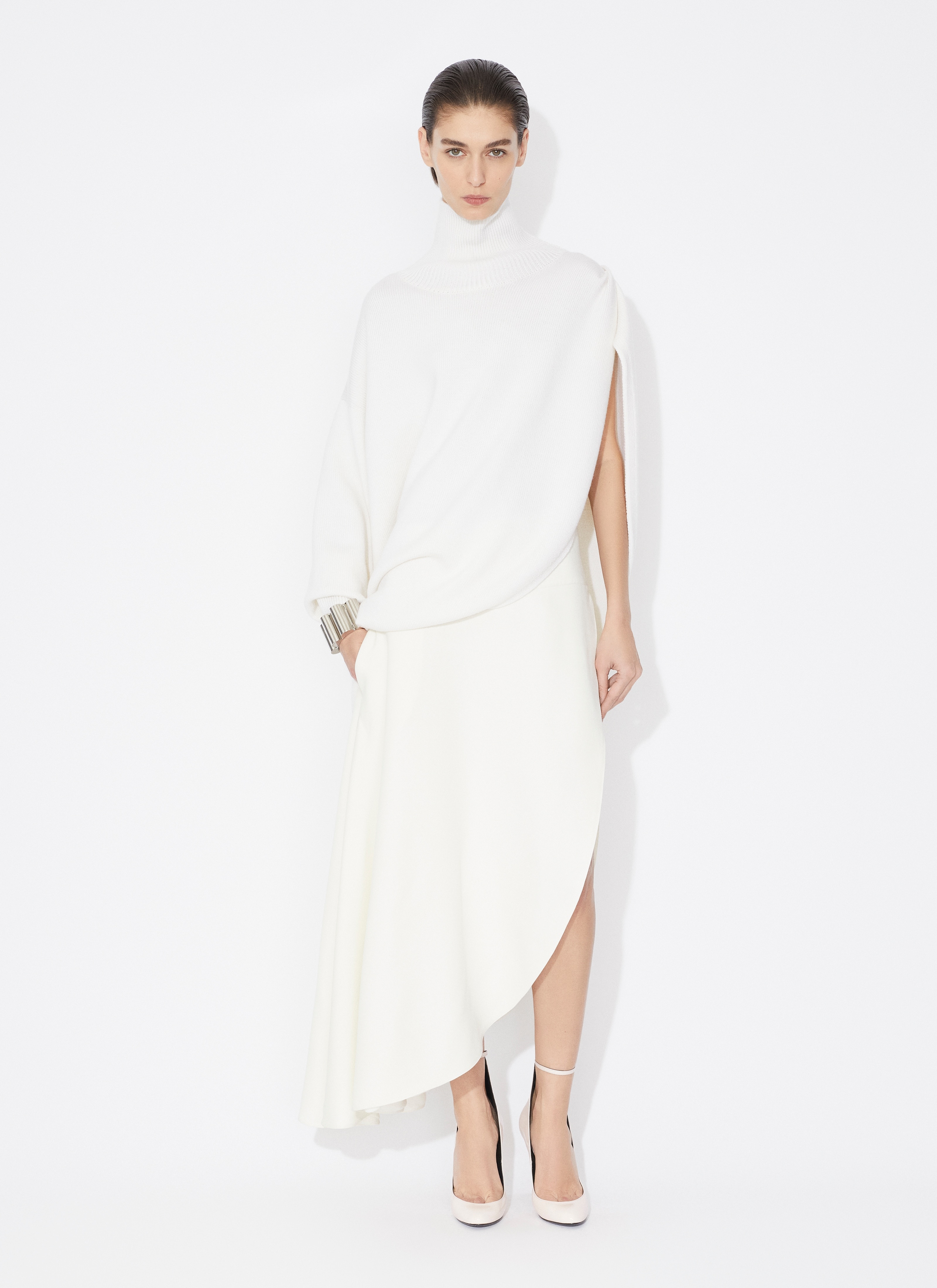 KNITTED ASYMMETRICAL CAPE JUMPER - 2