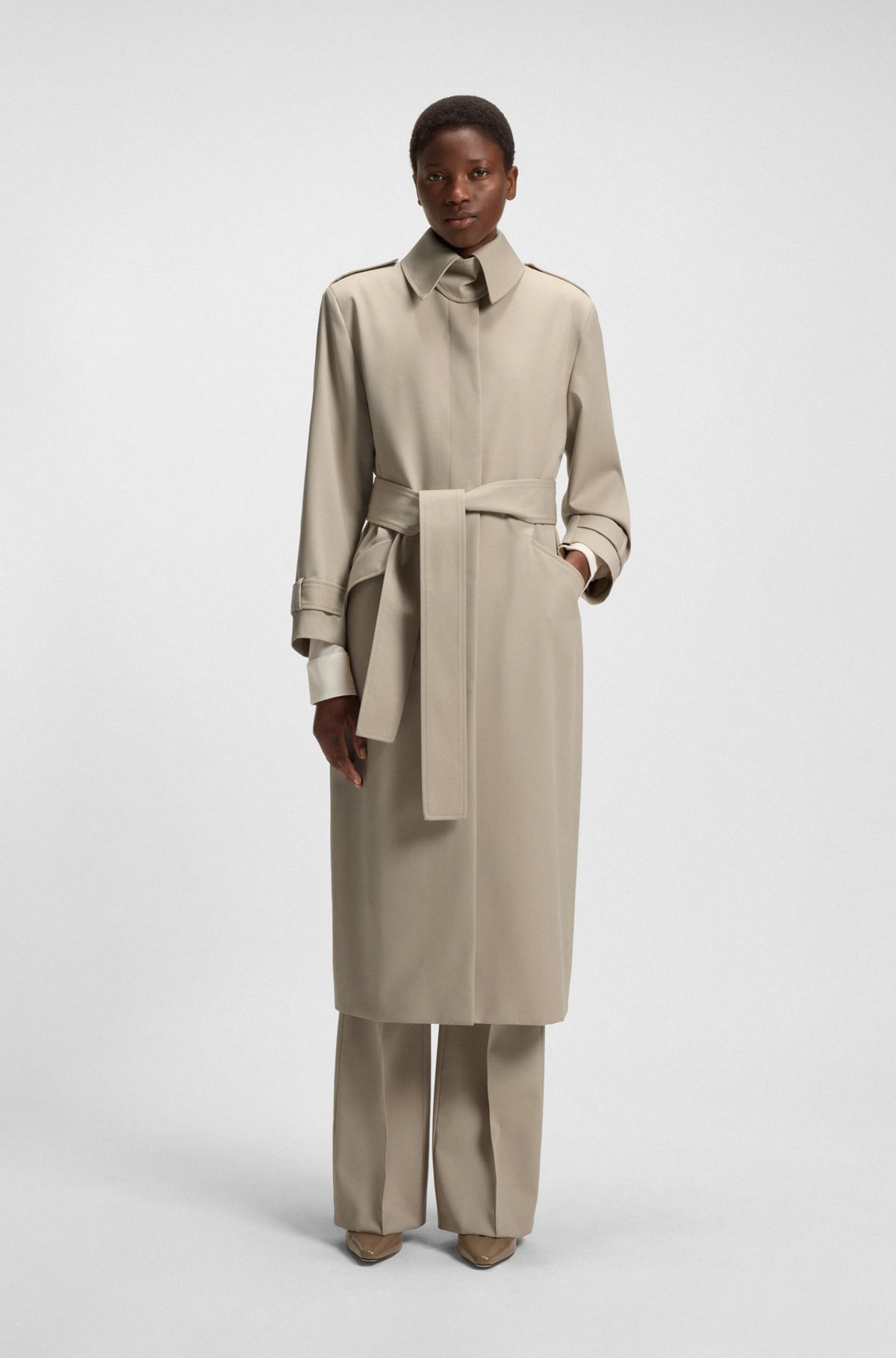 BELTED TRENCH COAT IN WOOL - 2