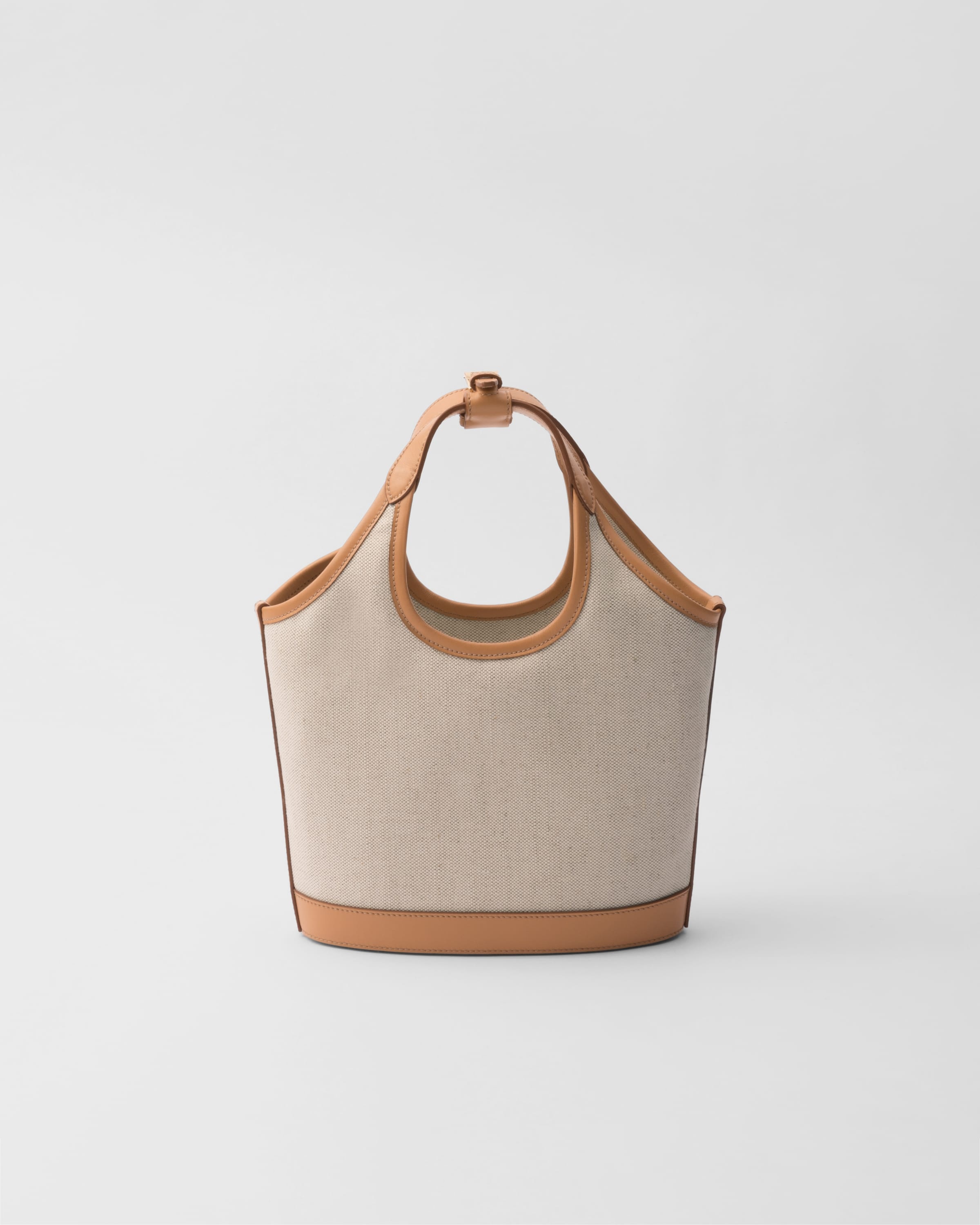 Prada Linen blend and leather mini-buckle bag | REVERSIBLE