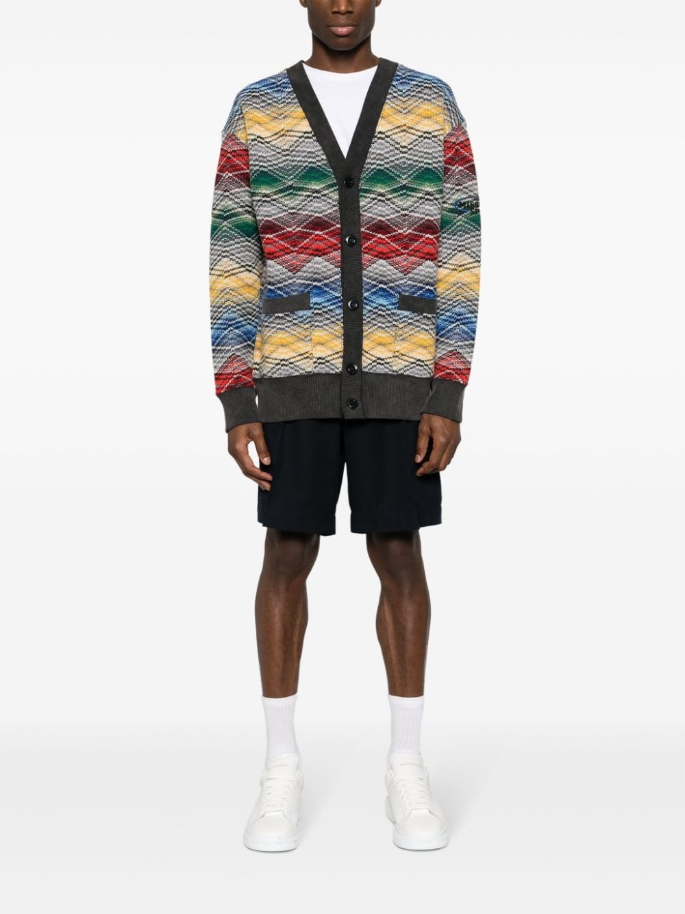 Zigzag V-neck cardigan - 2