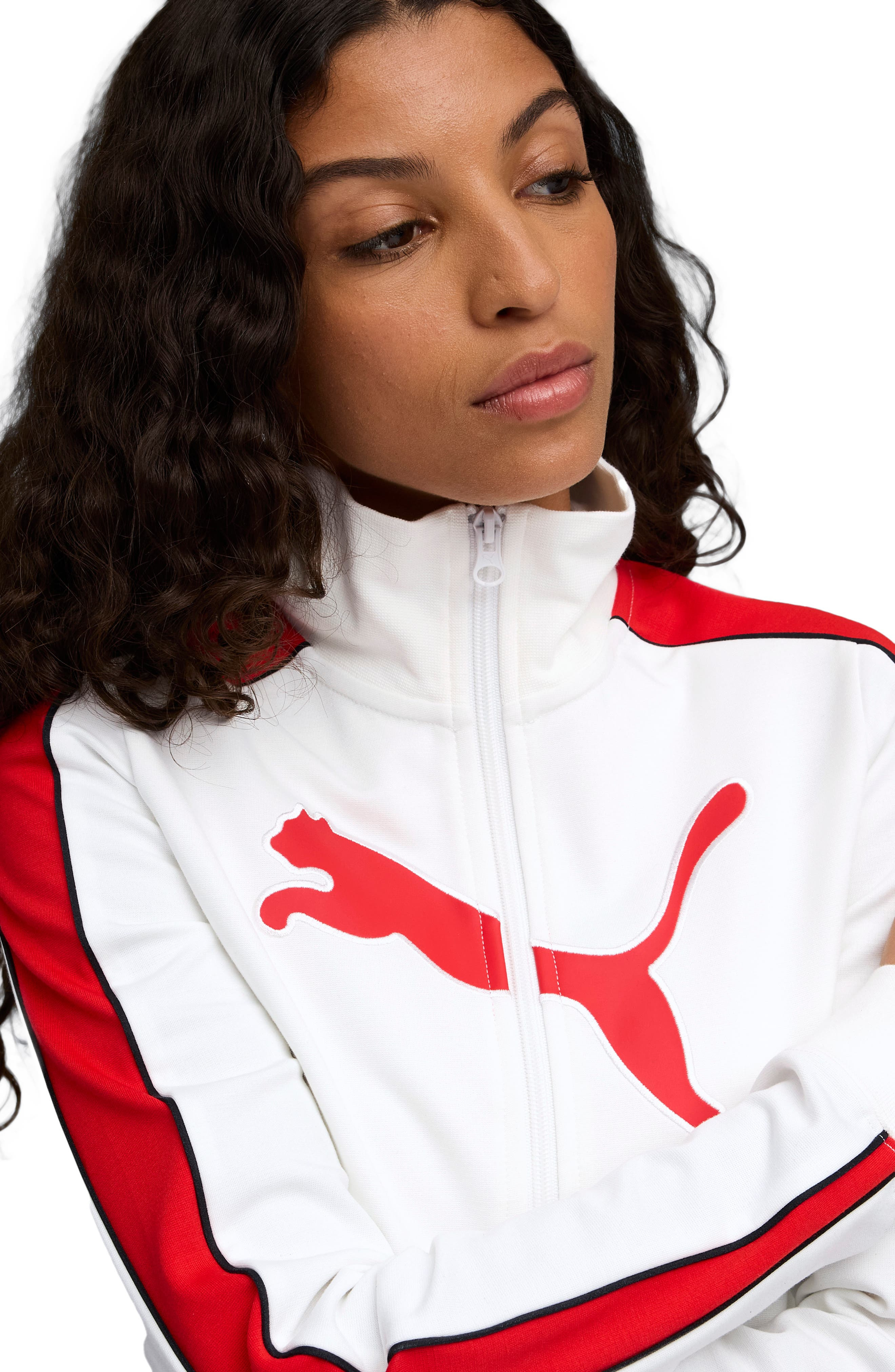 PUMA Future Archive Slim Track Jacket in Puma White-For All Time Red at Nordstrom - 3