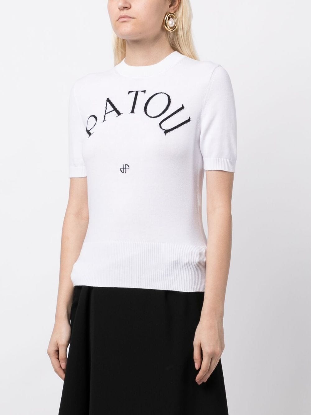 Jacquard-knit short-sleeved jumper - 3