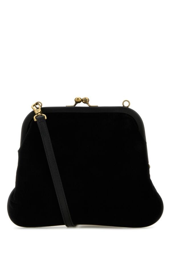 Black velvet Vivienne clutch - 3