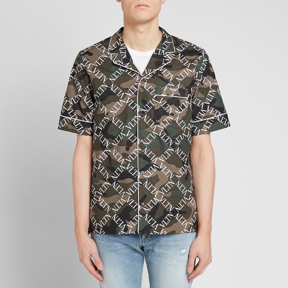 Valentino Grid Allover Print Vacation Shirt - 4