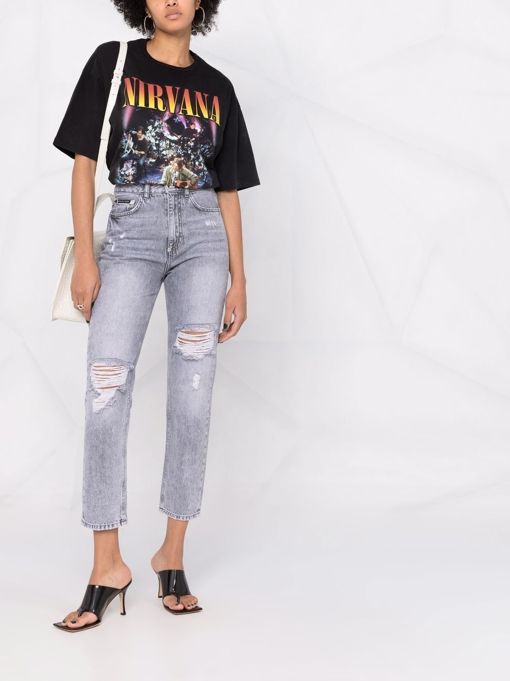 ripped cropped jeans - 2