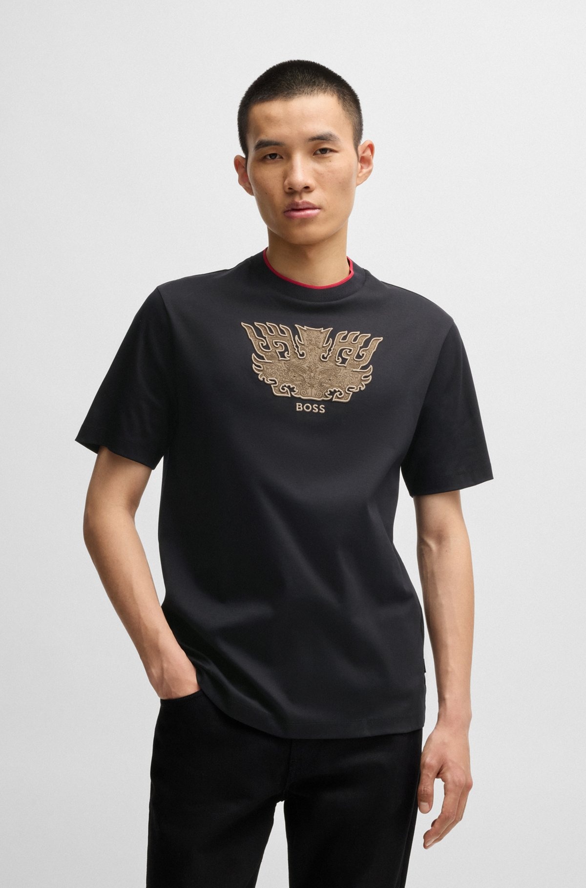 BOSS X CREATION OF THE GODS T-SHIRT WITH TAOTIE EMBROIDERY - 2