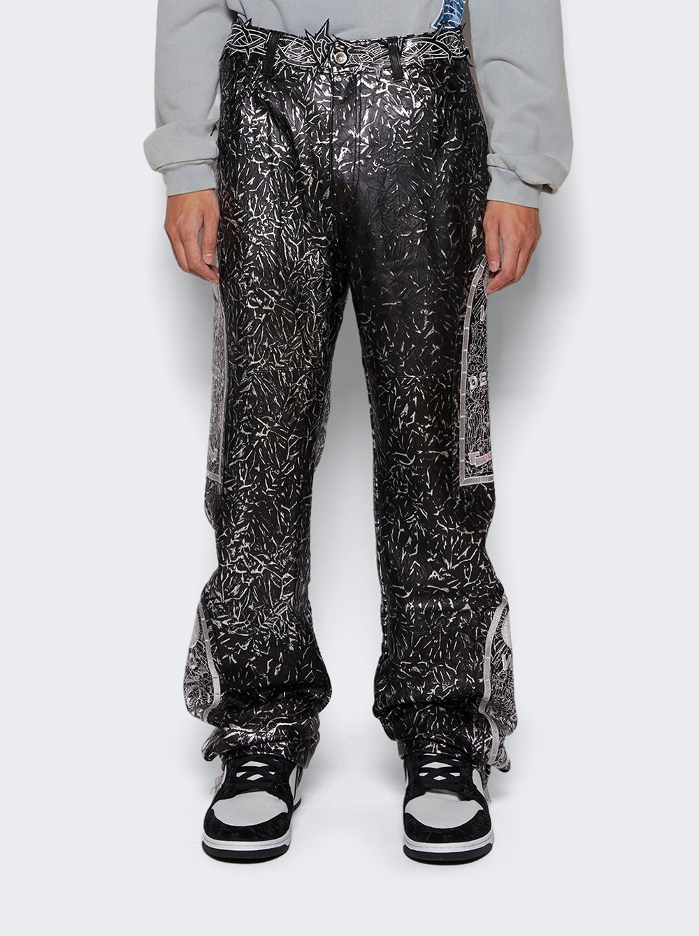 Foil Leather Pant Coal - 3