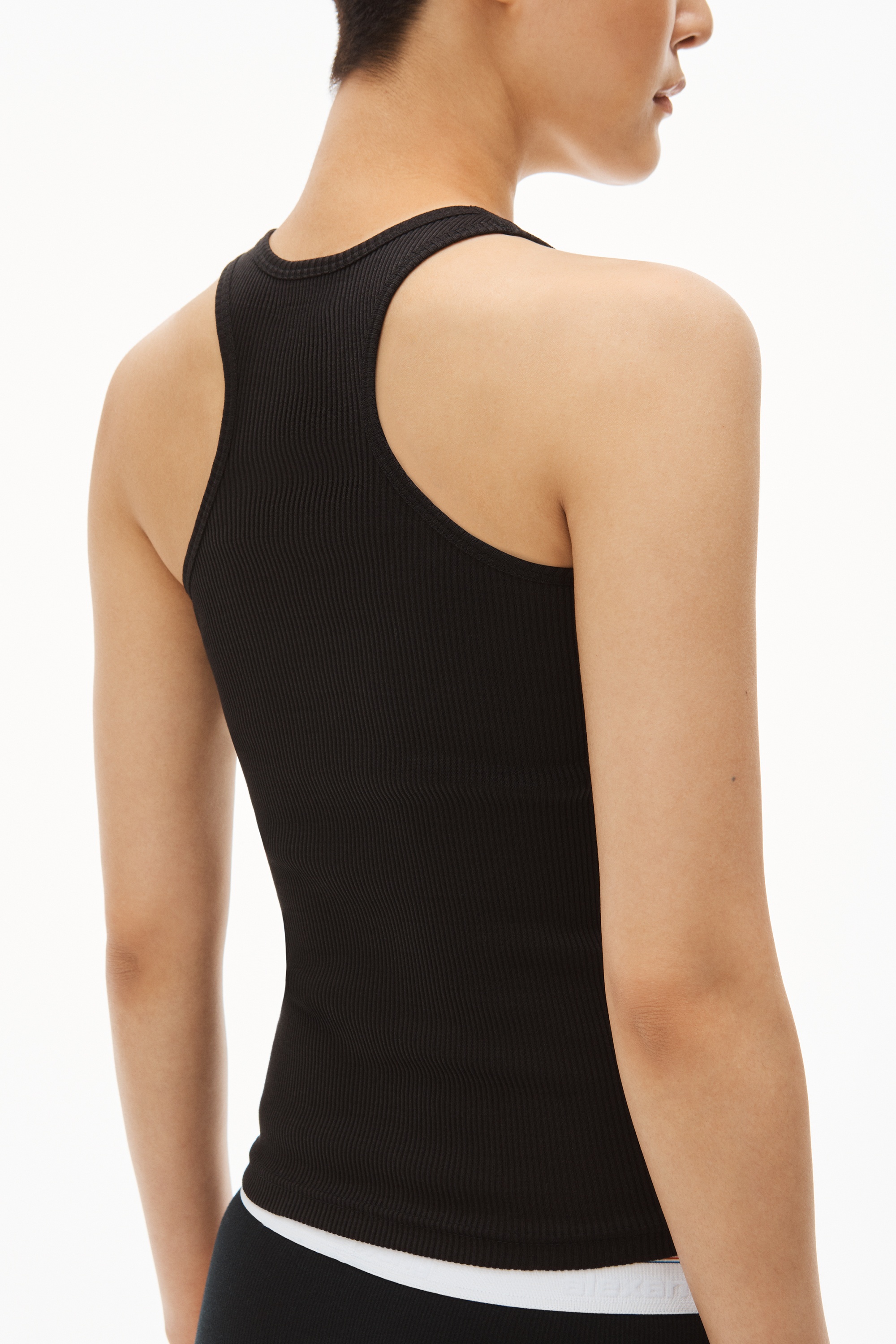 Racerback Tank in Ribbed Cotton Jersey - 4