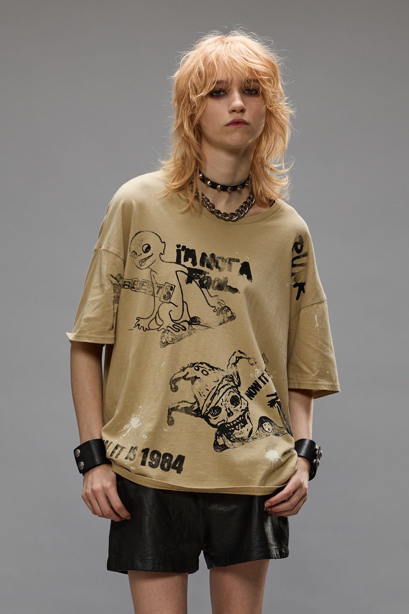 RELAXED STAMP T - SPLATTERED KHAKI - 1