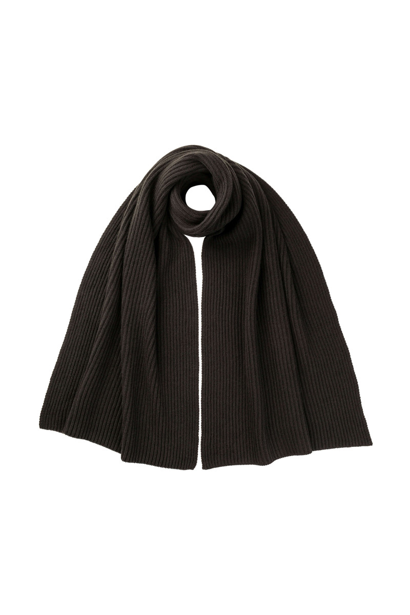 Cardigan Stitch Grey Cashmere Scarf 1
