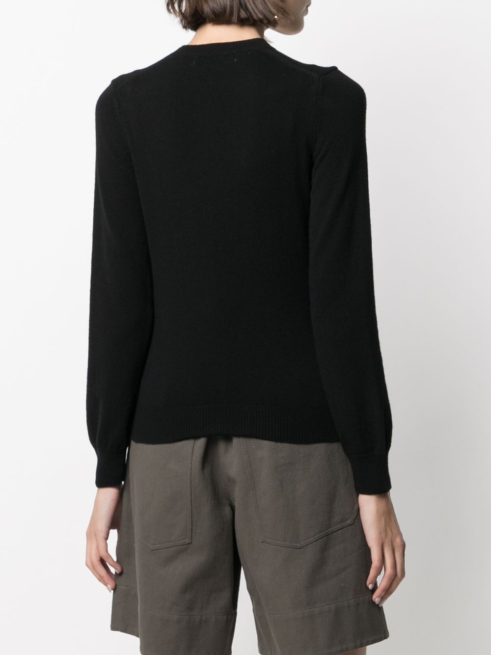 motif V-neck jumper - 4