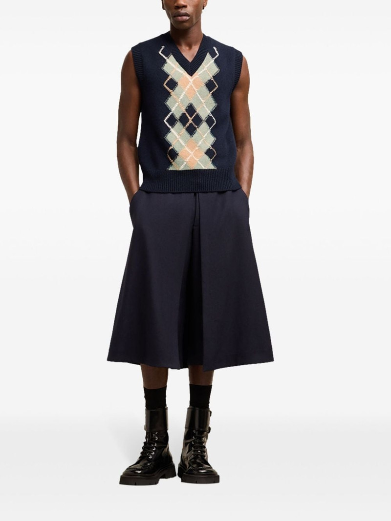AMI Paris argyle wool-cashmere blend sleevless jumper outlook