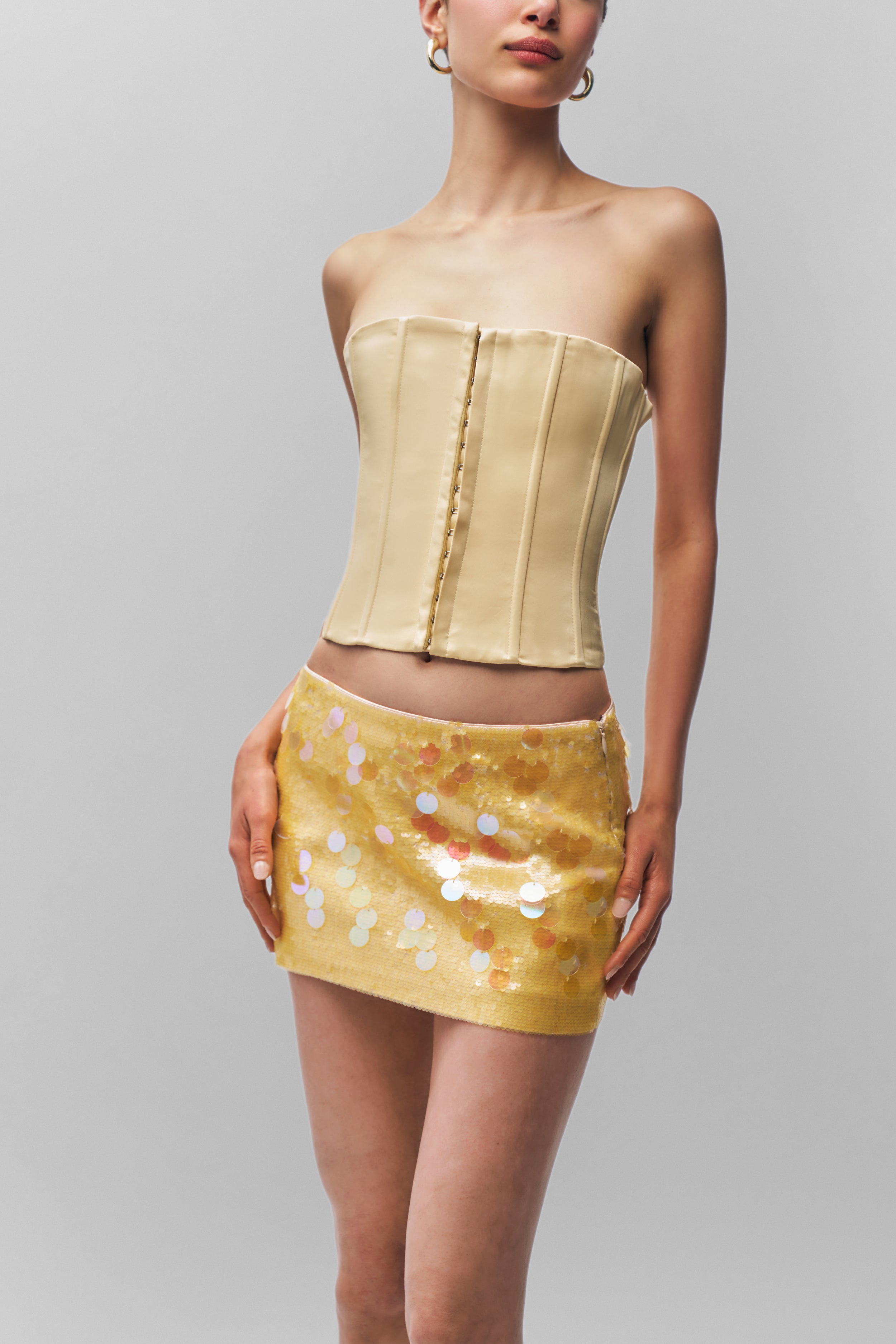 LOW RISE PAILLETTE SKIRT - 4