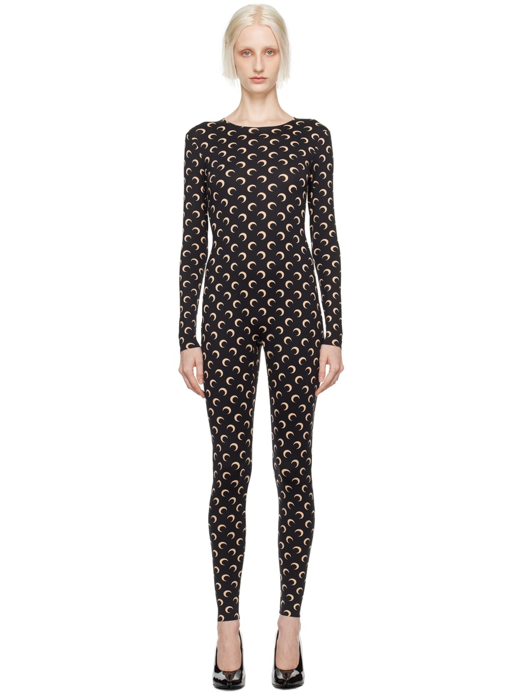 Black All Over Moon Jumpsuit - 1