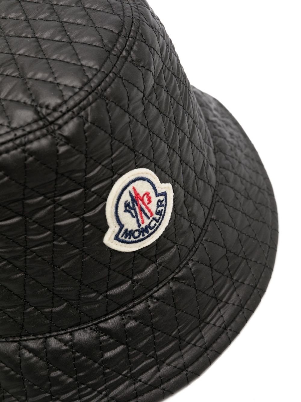logo-patch quilted bucket hat - 2