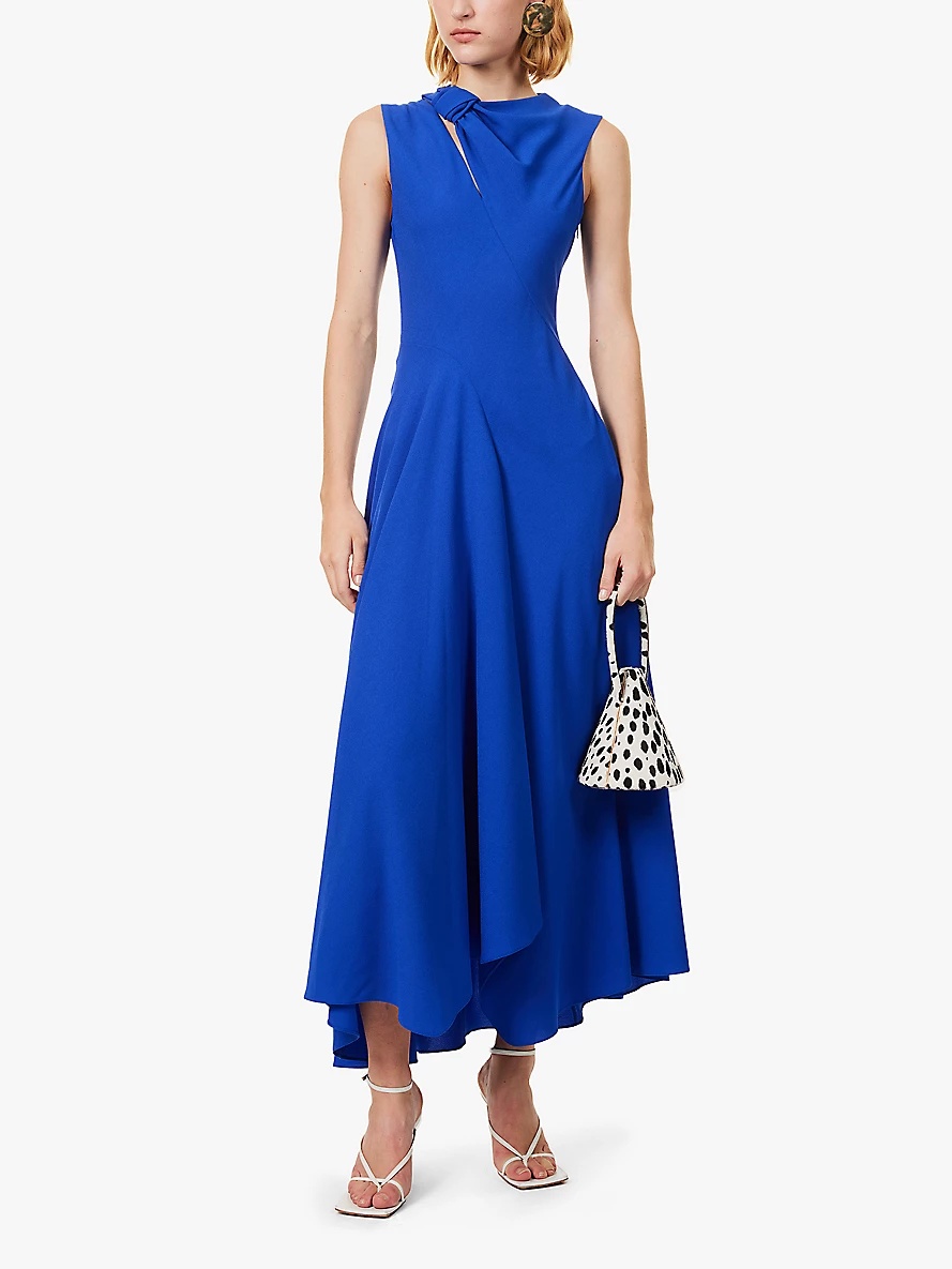 Alma cut-out draped crepe midi dress - 2