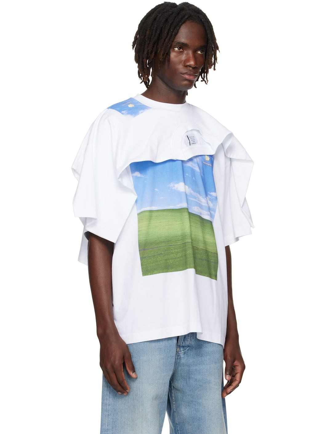 White Desktop Double Layered T-shirt - 2