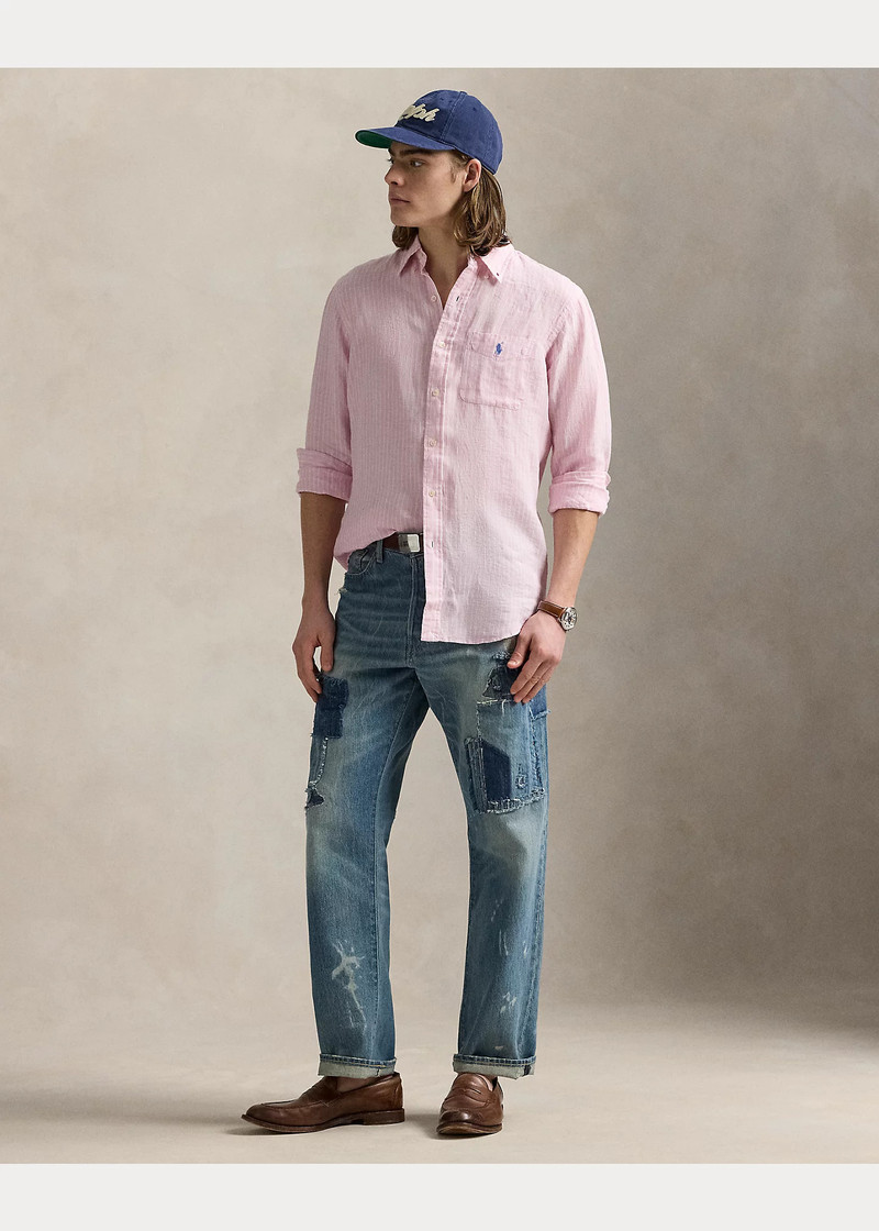Classic Fit Striped Linen Shirt 3